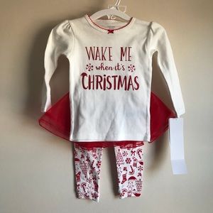 NWT Baby Girl Christmas Tutu Red Glitter Outfit